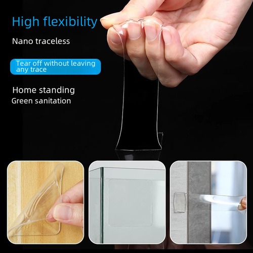 Wholesale Acrylic Film High Adhesion PVC Transparent Nano-Traceless Tape for Wall Mounting Power Strip Dual-Sided Adhesive
