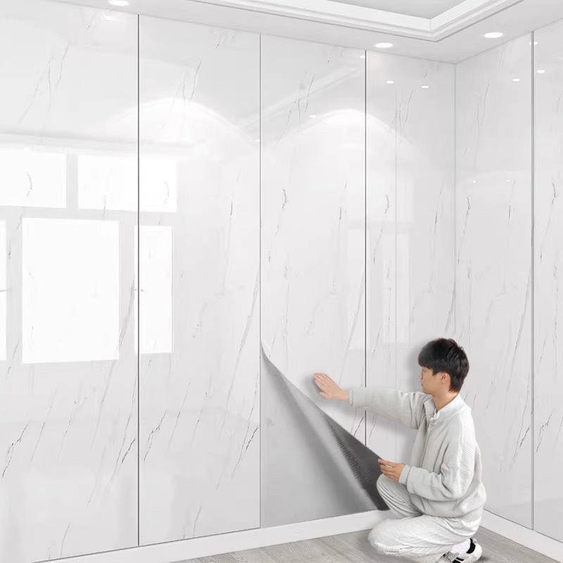 仿瓷砖墙贴铝塑板客厅布纹背景墙卫生间墙面装饰防水防潮自粘墙纸