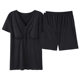 Summer Modal Short-sleeved Shorts with Chest Pad Round Neck Thin Solid Color Pregnant Women's Pajamas Nursing Home Clothes