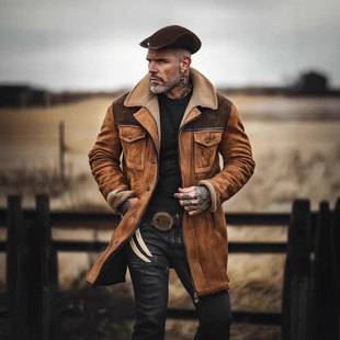 Autumn and winter European and American men's new coat windbreaker coat warm cross-border independent station
