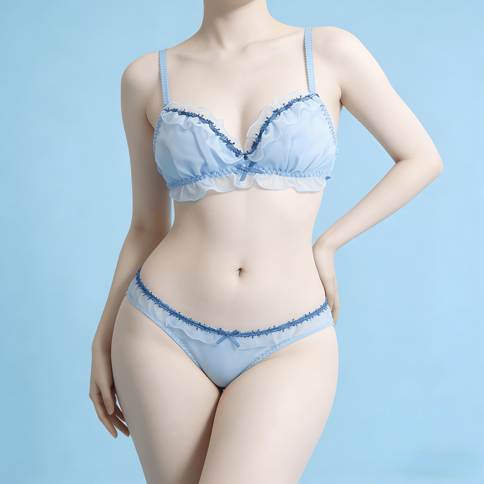 Dalian source factory factory wholesale new ladies ribbon bra set comfortable cute girl underwear
