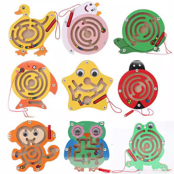 Children's Focus Thinking Training Early Education Educational Toys Creative Wooden Magnetic Magnetic Maze Intellectual Bead Maze Children's Focus Thinking Training Early Education Educational Toys Creative Wooden Magnetic Magnetic Maze Intellectual Bead Maze