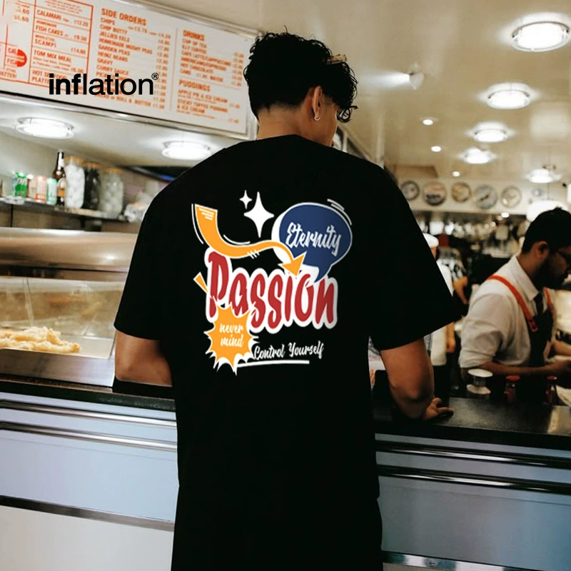 Jiezhan Мужская одежда | Футболка с американским принтом в стиле ретро-весна и лето 2025 Новый европейский и американский прилив бренда свободная индивидуальность с короткими рукавами мужской стиль