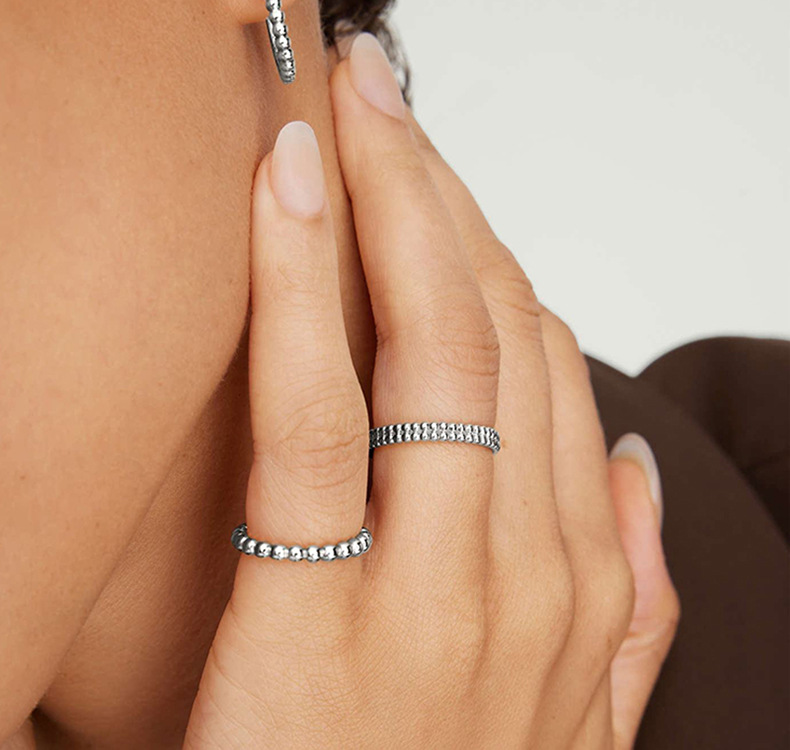 Geometric Pattern Unisex Gender 925 Sterling Silver Geometric Rings 925 Sterling Silver Rings