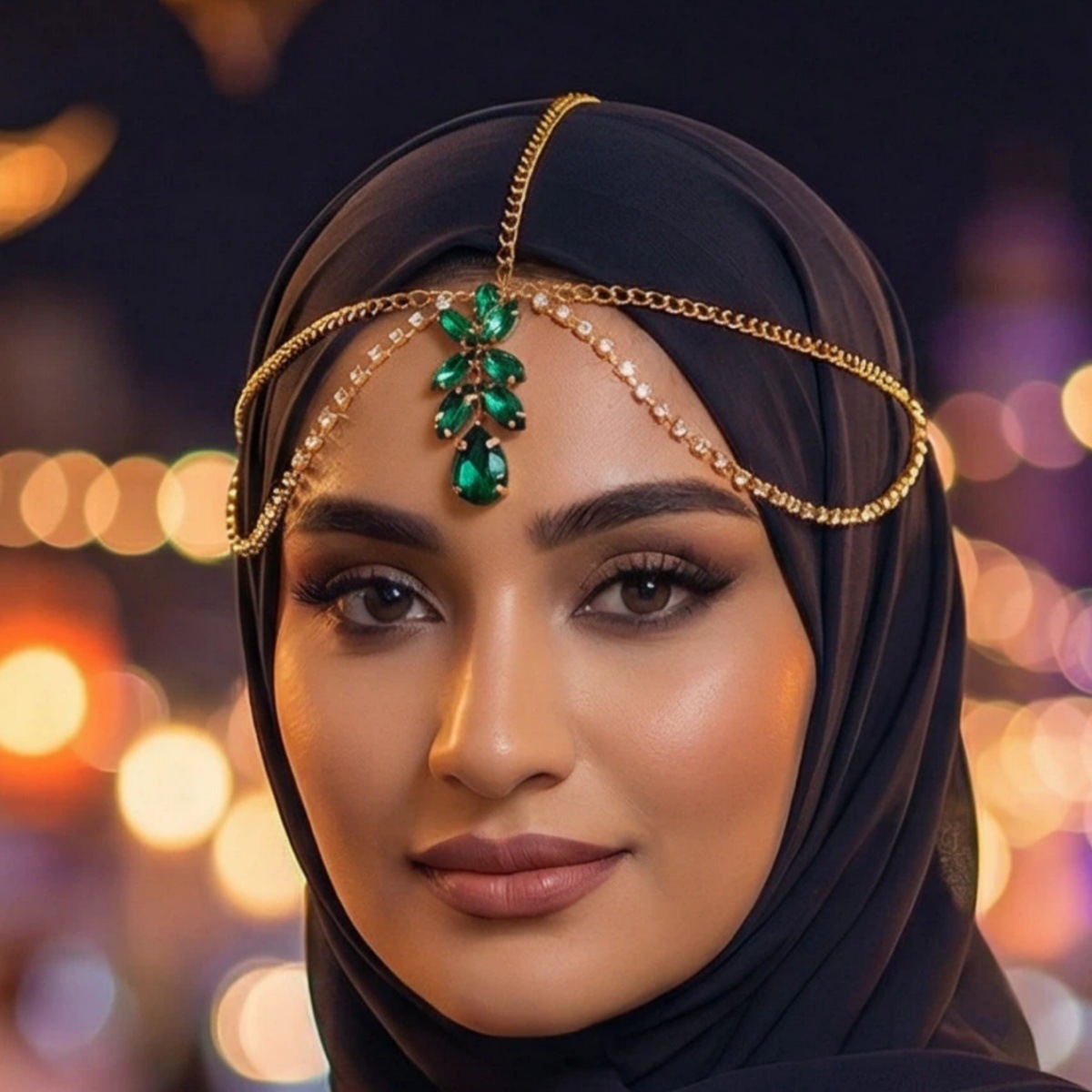Amazon's New Multi-Layered Water Drop Forehead Chain, Fashionable Party Rhinestone Hair Chain, Middle Eastern Arabian Bridal Hair Chain