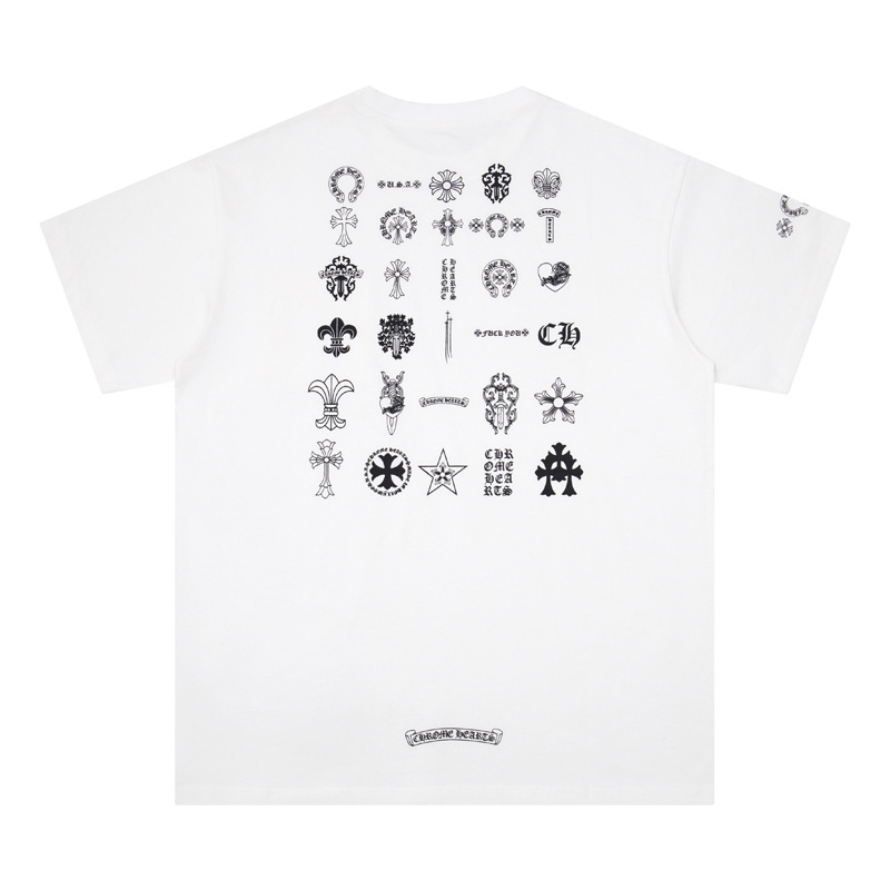 Chrome Heart 24 nuevo Crocodile de verano de moda europea y americana camiseta de manga corta para hombres y mujeres