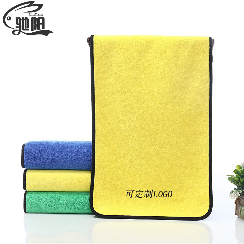 낚시 타월, 가장자리가 처리된 산호 벨벳 낚싯대 닦는 천, 고밀도 양면 두꺼운 세차 타월, 주유소 청소 타월