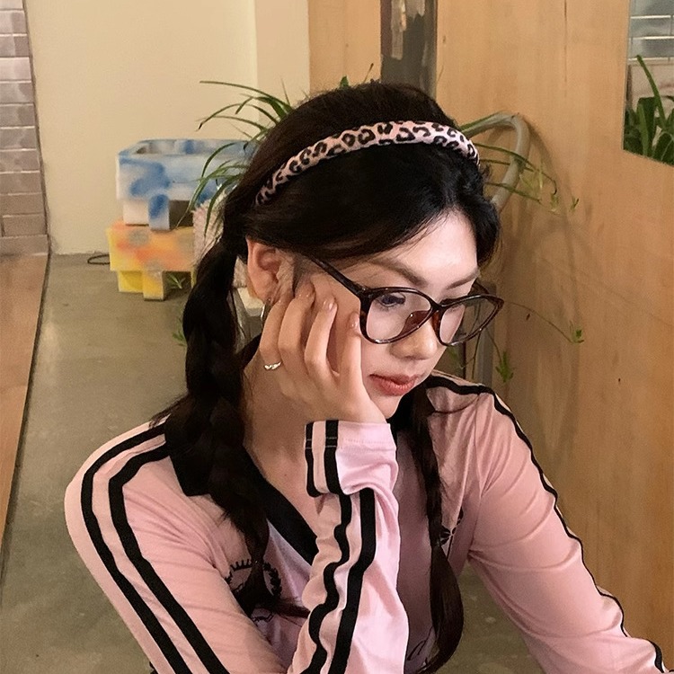 Nuevo estilo coreano de alta calidad estampado de leopardo hermoso banda de tela esponja textura de moda banda de cabeza de cráneo alto accesorios para el cabello