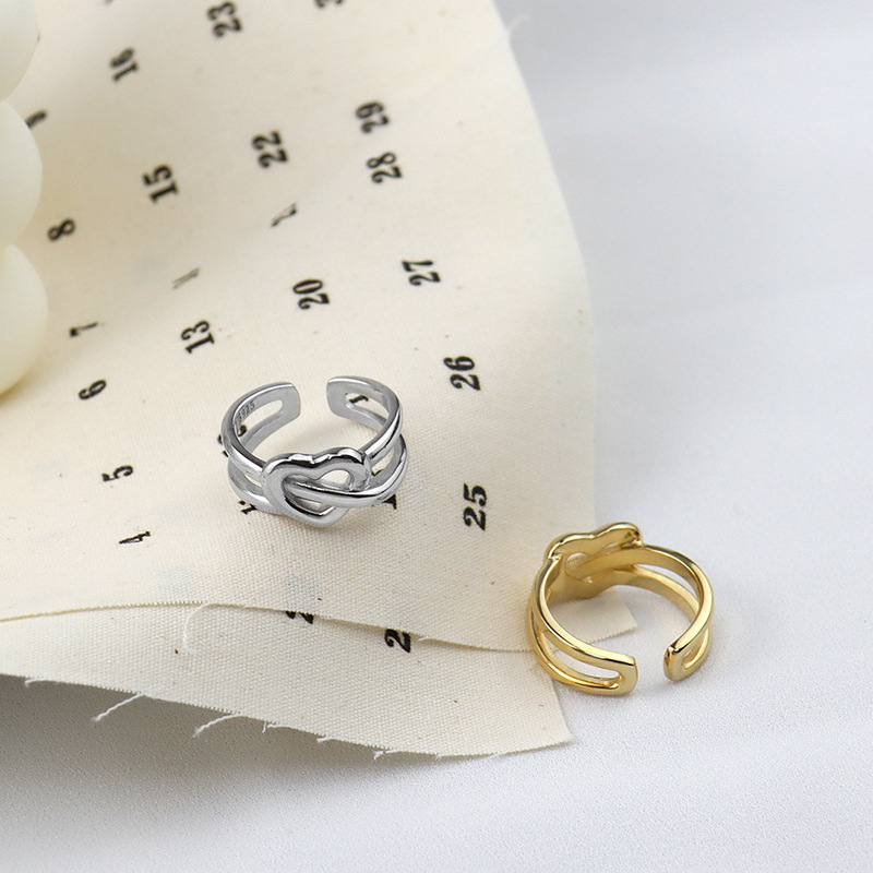 Trendy Simple Fashion Hollow out Cord for Braiding Ring Female Creative New Love Cross Girl Ring European and American Jewelrypicture7
