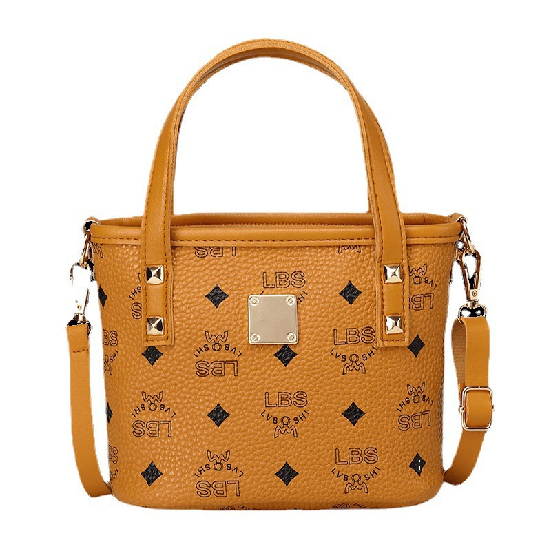 Guangzhou Bag2023 nuevo bolso de balde bolso de moda impreso bolso de mano de mujer retro bolso de hombro ocio