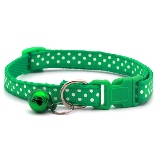 1.0 polka dot collar, polka dot pet collar with bell, dog and cat neck collar wholesale