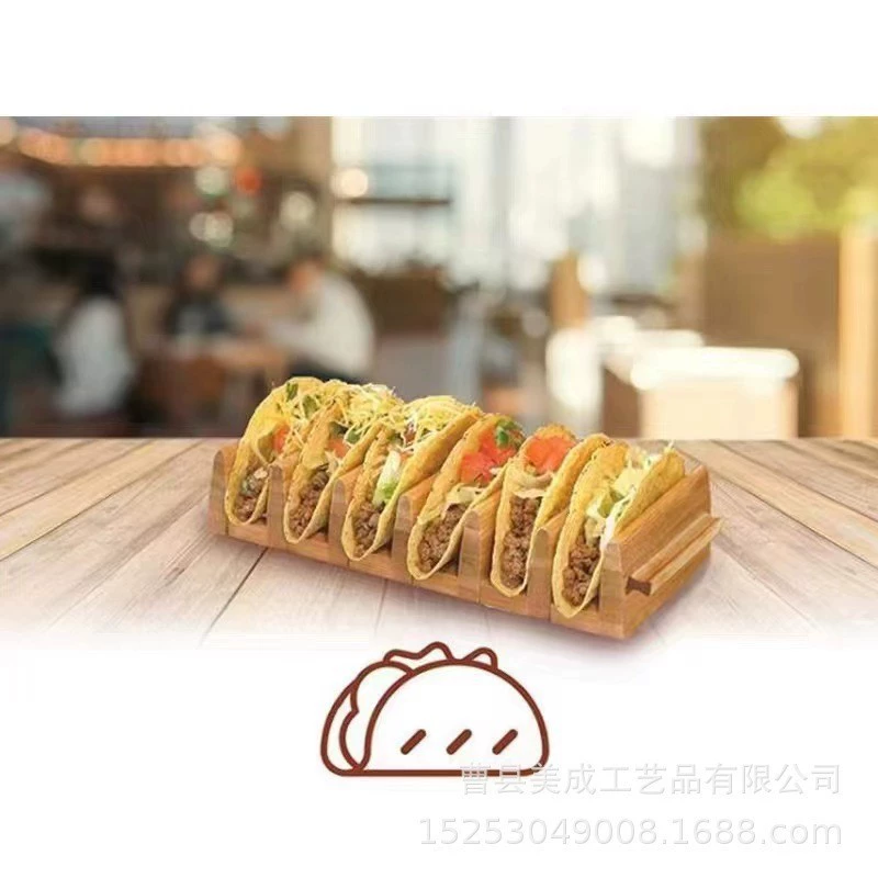 Подставка для мексиканских тортов Деревянная подставка для тако для выпечки рисовых шариков поднос держатель для семейных вечеринок