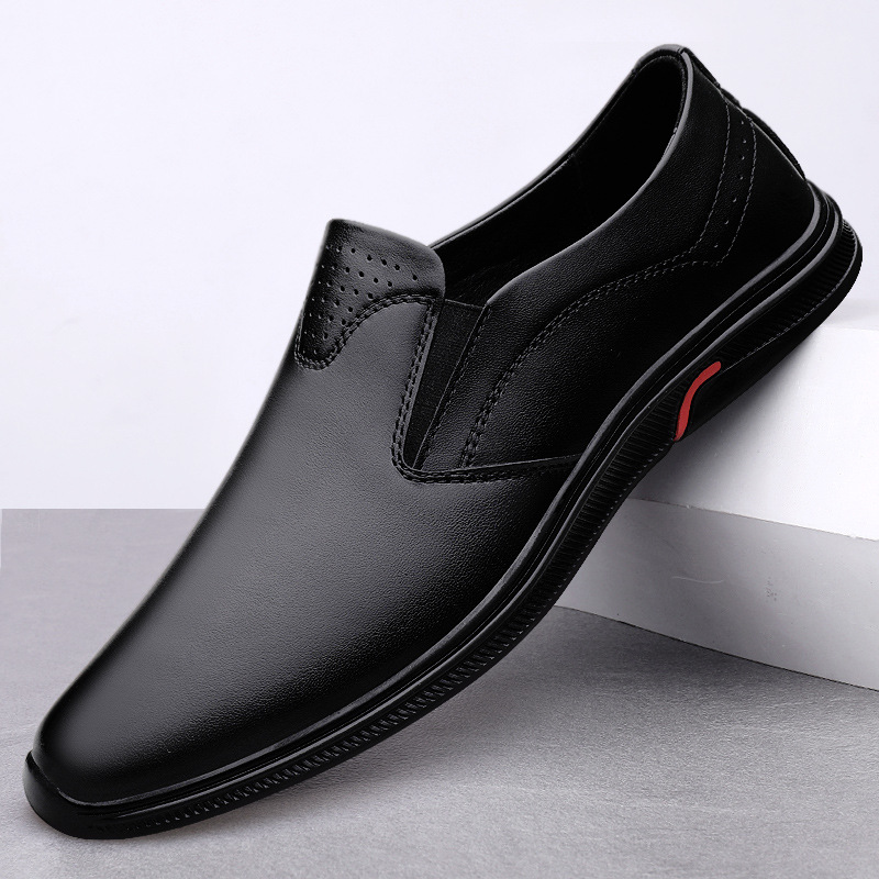 Herren Leder Loafer Mit Runder Kappe Für Freizeit Und Büro_voghion.com