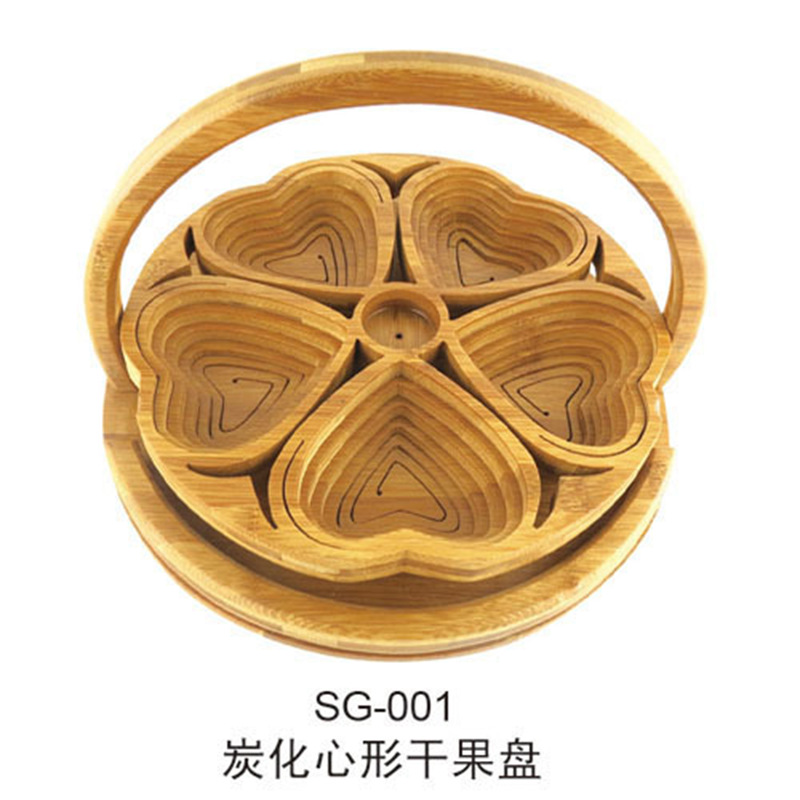 originality Bamboo Fruits Basket fold Dried fruit tray Multiple style technology Fruits Basket Gifts Share customized Logo