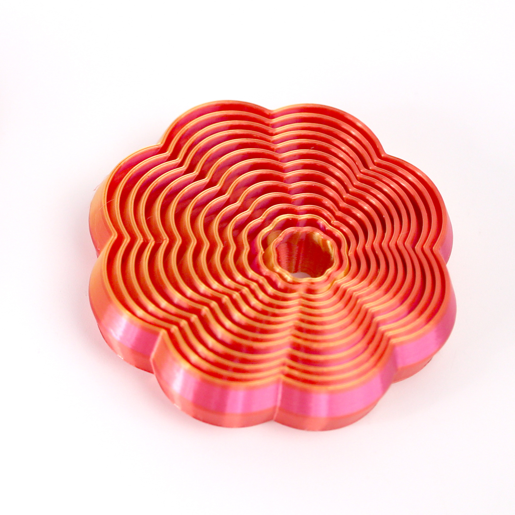 Transfronterizos en forma de flor torre de rábanos impresa en 3D juguetes apilados Puzzle Puzzle