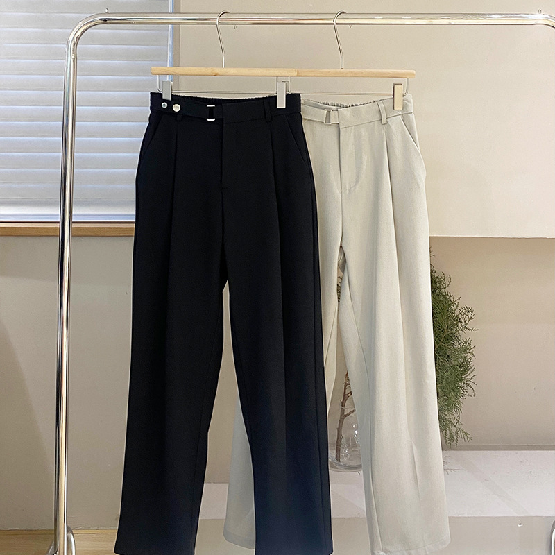 New High Waist Slimming All-match Wide Leg Pants Wide Leg Pants Casual Knitted Free Adjustment Design Nail Button Pants New High Waist Slimming All-match Wide Leg Pants Wide Leg Pants Casual Knitted Free Adjustment Design Nail Button Pants