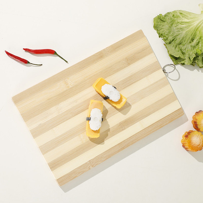 Tablero de verduras de bambú doméstico chino, tablero de corte de verduras de cocina especial, tablero de corte de rayas, tablero de escritorio, tablero de verduras de frutas pequeñas, tablero adhesivo al por mayor