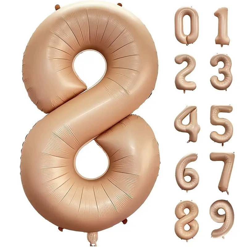 Празничный шар-фольга 40 дюймов, цифры 0–9, пастельные и металлические цвета, упаковка OPП