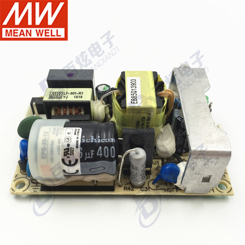 台湾明纬 EPS-25-27 25W 27V直流稳压PCB裸板开关电源0.95A基板型