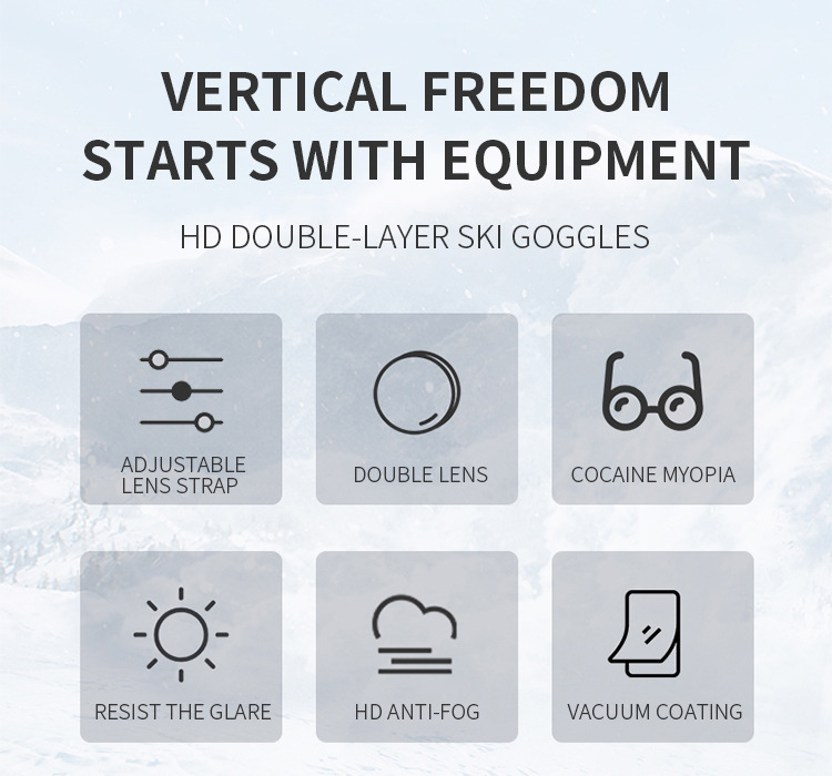 Κυλινδρικό σκι για σκι σε εξωτερικούς χώρους ενηλίκων, ορειβασία στο χιόνι, προστασία από την υπεριώδη ακτινοβολία, γυαλιά προστασίας από τον άνεμο_voghion.com