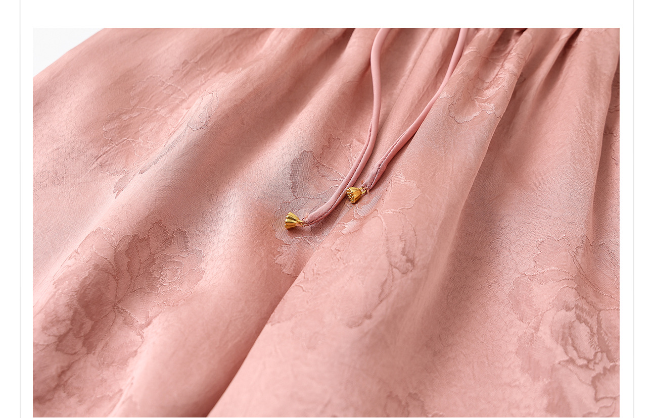 Quần culottes nữ ống rộng chất acetate phong cách Trung Quốc mới — Màu vàng, Màu hồng, Màu trắng chi tiết 17