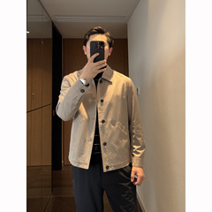 【Zz版】意式优雅！简约休闲春款天丝棉混纺翻领男士短款夹克外套