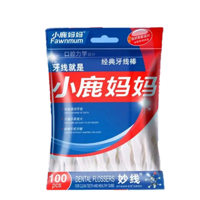 小鹿妈妈炫虎经典超细牙线家庭装盒装50支*1盒|undefined
