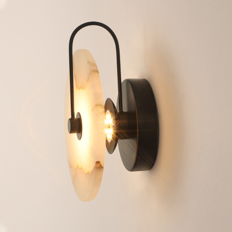 Modelo de hotel de nube decoración de pared de fondo Moderno minimalista pasillo nórdico sala de estar lámpara de pared de piedra cabeza de cama