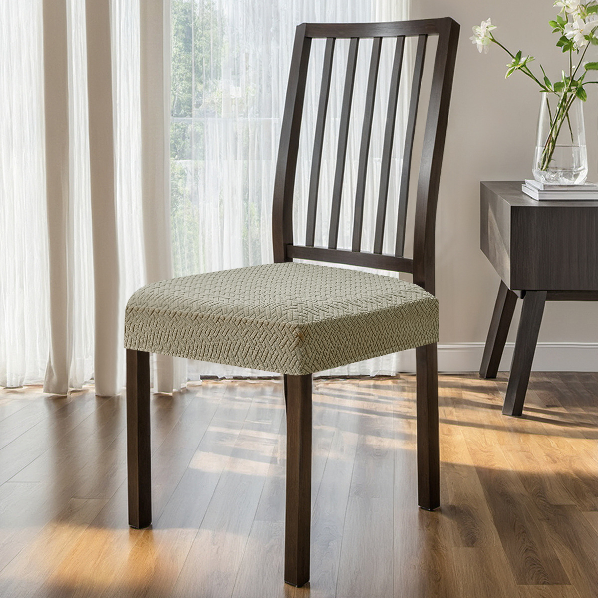 Amazon Jacquard transfronterizo T a prueba de agua estriado doble cubierta de asiento elástico taburete cubierta de asiento en stock