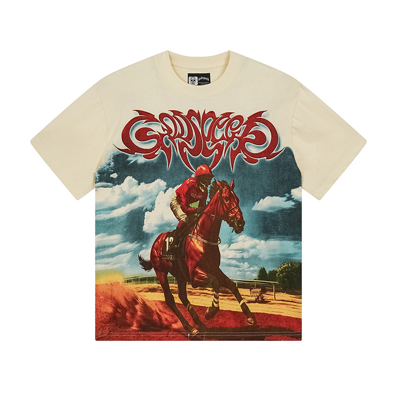 Al por mayor transfronterizo MideaGO Skull Metal Rock Band Robot camiseta de base de algodón suelta camiseta de manga larga