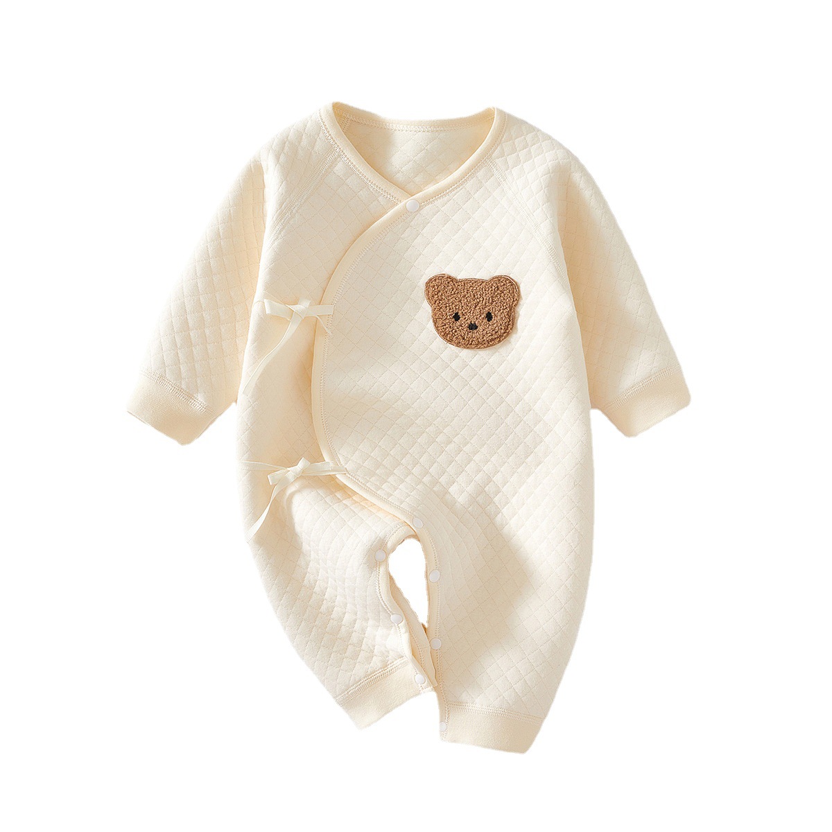 Baby One-Piece Clothes, Warm Pure Cotton Newborn Pajamas, Male and Female Baby Clothes, Long-Sleeved Rompers, Boneless One-Piece