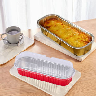 200ml Baked Durian Aluminum Foil Box Long Aluminum Foil Box Thickened Tin Carton Disposable Thickened Rectangular Sushi Box