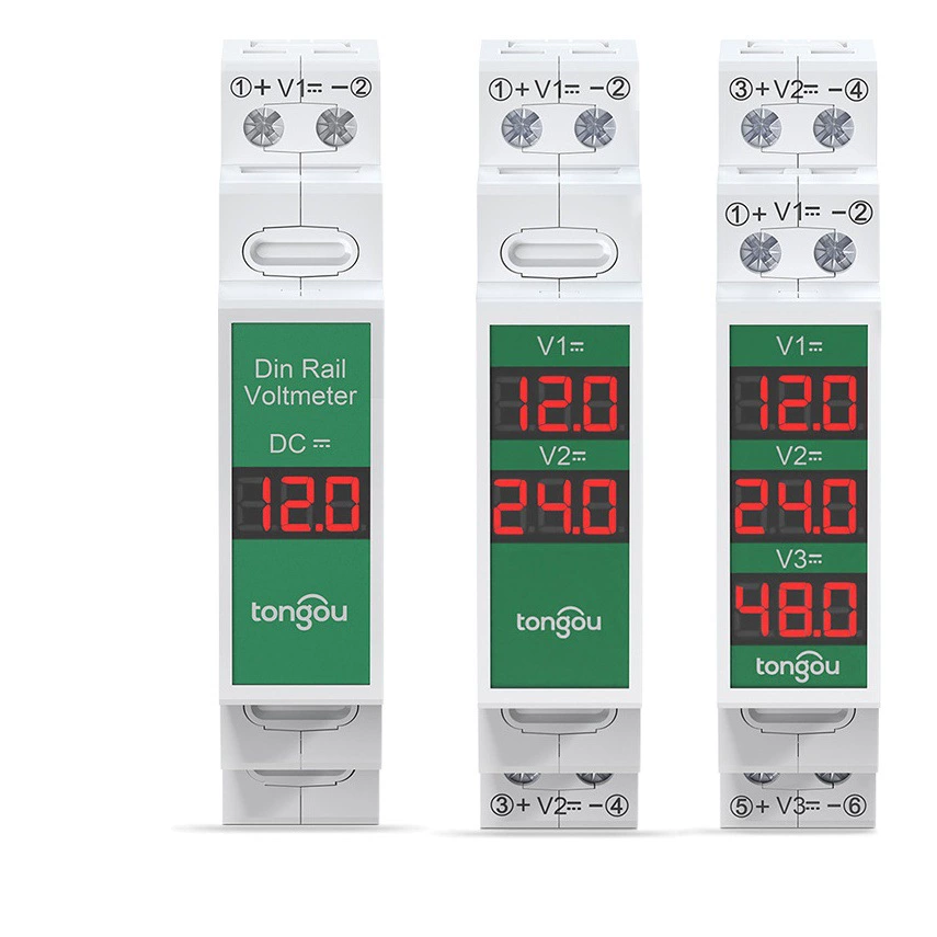 DC11V-310V вольтметра постоянного тока интеллектуальный светодиодный цифровой дисплей направляющие для установки цифровых вольтметров через границы