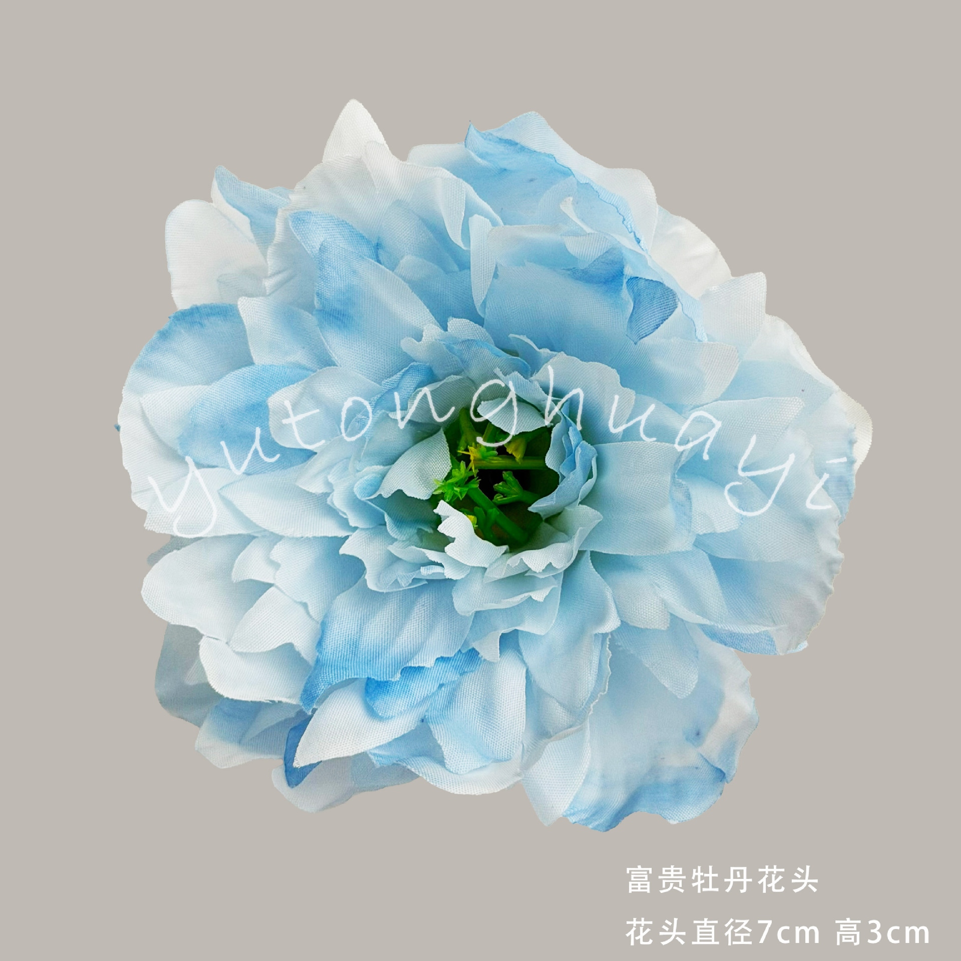 Rich Peony Flowers-Light Blue