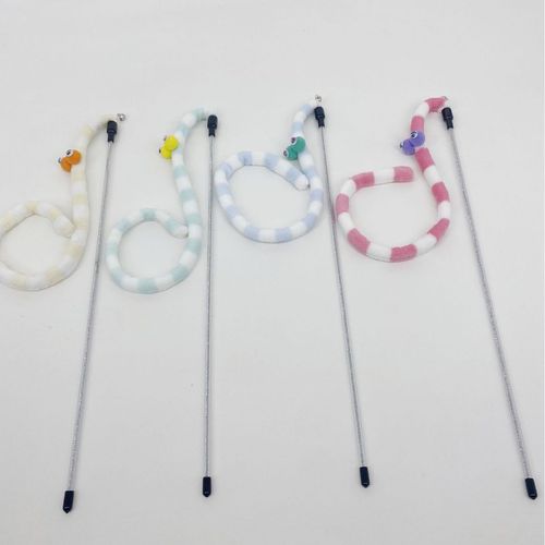 Starlight Cat Long-Sleeve Fluffy Caterpillar Cat Teaser with Super Cute Big Eyes, Bell-Trimmed, Bite-Resistant Plush Cat Toy