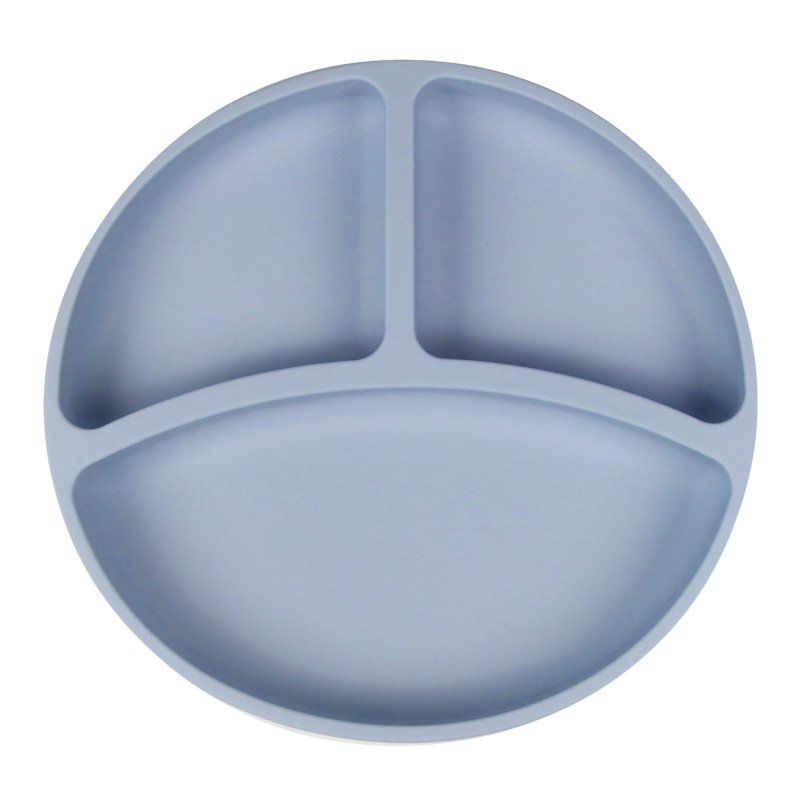 Nuevo producto de Amazon Bandeja de comida de silicona para bebés Bandeja de comida para niños Banquete dividido Tazón de comida para bebés Ventosa integrada de grado alimenticio