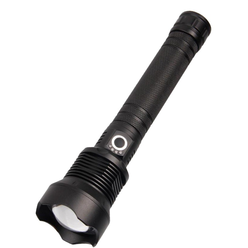 Nuevo USB recargable linterna XHP70 zoom telescópico de alta potencia al aire libre de aleación de aluminio pantalla transfronteriza