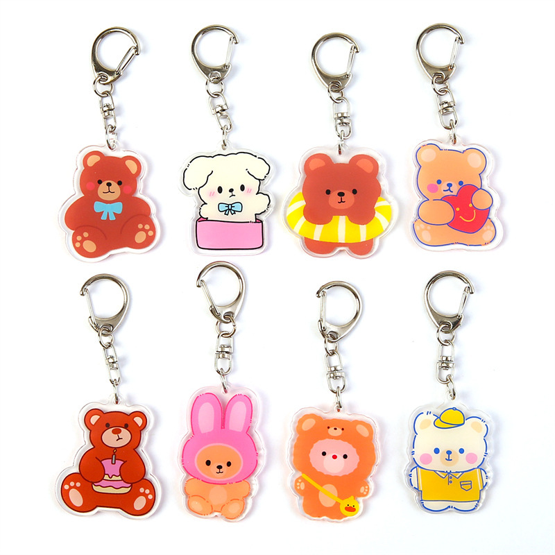 Insアニメかわいい熊動物アクリルキーホルダー卸売り学生カバン掛けアクセサリープレゼント|undefined