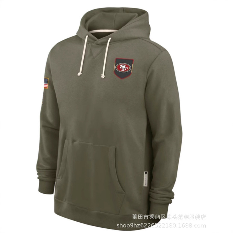 Nfl2025 New Men's Football Tribute Sideline Version Dri-Fit Hoodie Sweatshirt Olive Green Wholesale