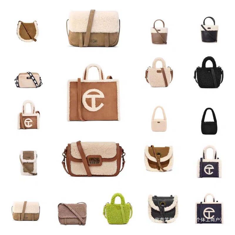 Cross-Border Ugg Lamb Wool Jelly Camera Bag Messenger Bag Plush Bucket Bag Fashion Saddle Bag Crossbody Tote Bag