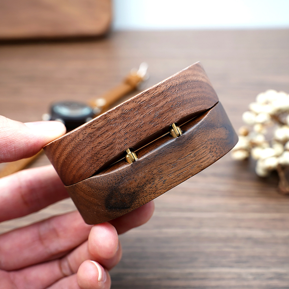 Wood Material Vintage Style Oval Wood Jewelry Boxes