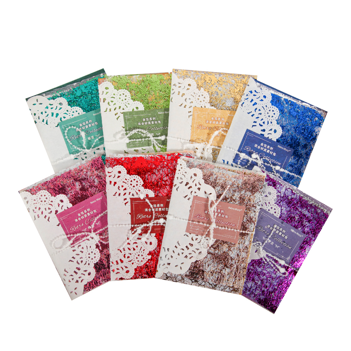 Retro Story Mesh Mixed Material Pack serie de lámina de oro tela de mano diy paisajismo material de decoración