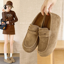 平底袋鼠鞋2025秋季款新款全包勃肯鞋女乐福鞋单鞋复古休闲鞋Y27
