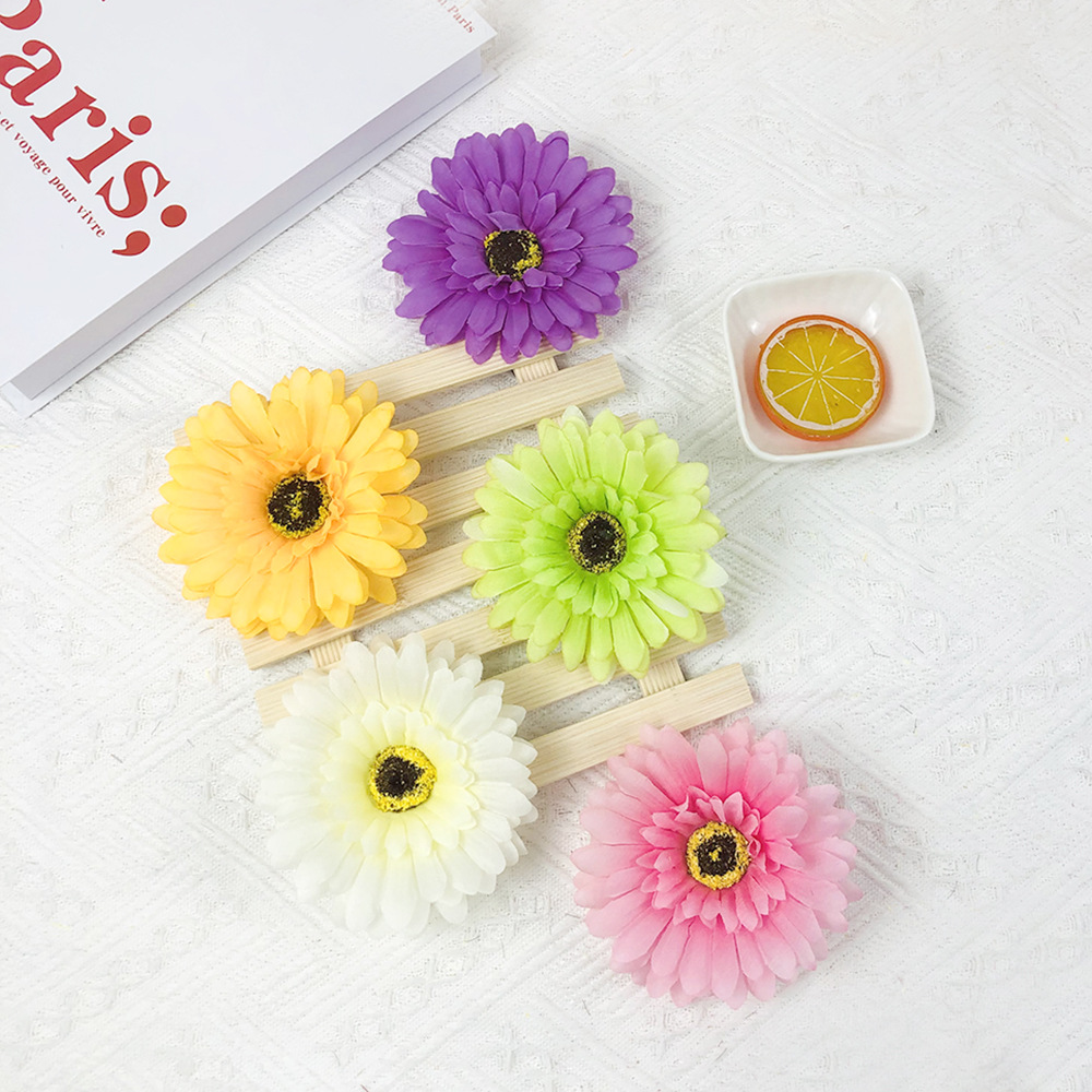 Simulación de flores de crisantemo gerbera Fulang cabeza de crisantemo flores falsas flores pared floral diseño de ropa DIY decoración de flores de seda