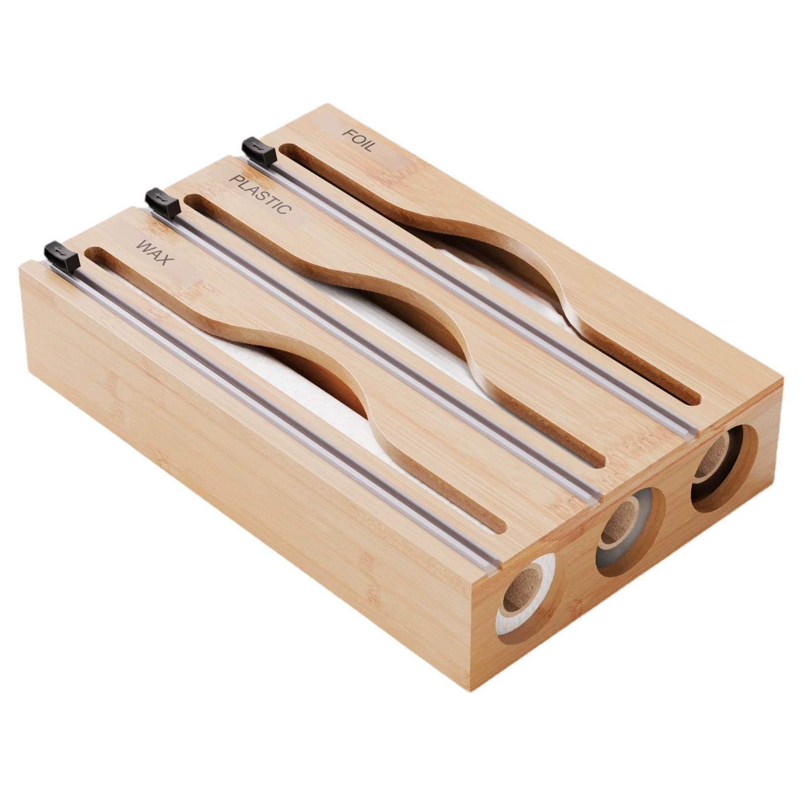 Nanzhu drawer storage box Tinfoil plastic wrap cutting box Bamboo plastic wrap cutter Kitchen storage box