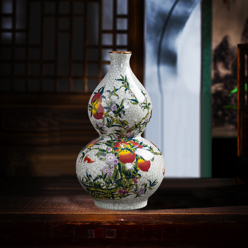 景德镇陶瓷器 仿古董古玩花瓶 家居客厅装饰工艺品古典摆件|ms