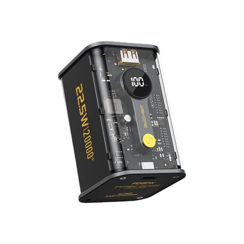 WEKOME爆款透明赛博朋克风手机充电宝双向22.5W 超级快充移动电源
