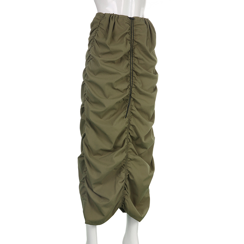 Adjustable Pleated Low Waist Skirt - Skirts - Uniqistic.com