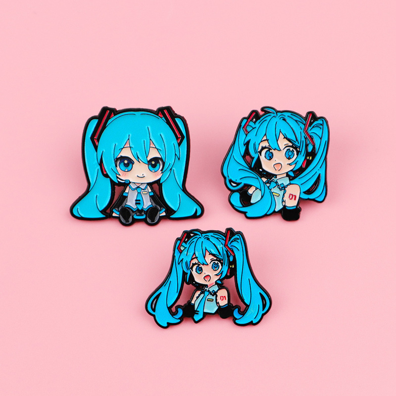 Hatsune Miku Brooch Badge Clothing Backpack Accessories Pin Cross-Border Trade Hot-Selling Alloy Badge