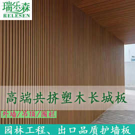 户外共挤塑木长城板室外墙板生态格栅吊顶围栏门头装饰扣板护墙板